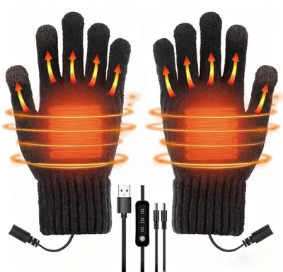 Imagen del producto de Guantes USB con calefacción para los fríos inviernos, con función de pantalla táctil