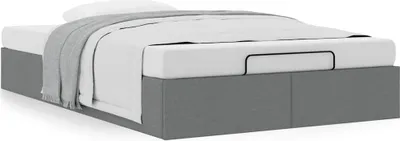 Produktbild von Ottoman-Bett ohne Matratze Dunkelgrau 120x200 cm Stoff