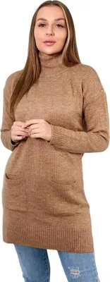 Produktbild von Camelfarbener Pullover mit Stehkragen