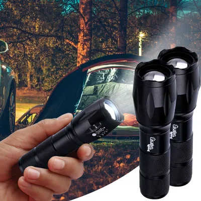 Produktbild von 2er-Set LED-Taschenlampe & Powerbank - Spritzwassergeschützt IP44, 260 lm, 1.800 mAh Li-Ion-Akku - Outdoor, Notfall & Home Workout