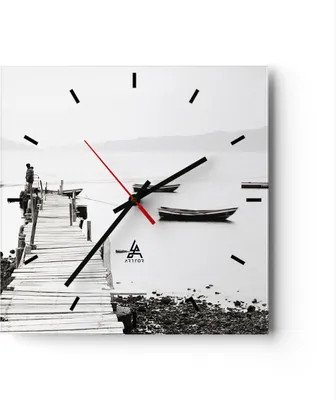 Produktbild von Wanduhr - Quadrat - Glasuhr - Fußgängerbrücke See hongkong - 40x40cm - Schleichendes Uhrwerk - Lautlos - zum Aufhängen bereit - Dekoration Modern - Wanddekoration aus Glas - C3AC40x40-3151
