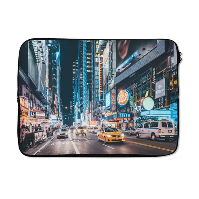 Produktbild von MuchoWow® Laptop Hülle 14 ZollNew York bei Nacht Laptoptasche - Laptoptasche - Stoßsicher - Schutzhaube