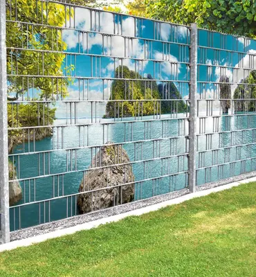Produktbild von Sichtschutzstreifen Strand Berge Sichtschutz Garten Zaun - Teil1 250x180cm