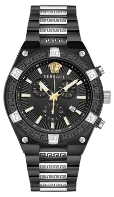 Produktbild von Versace VESO01022 V-Sporty Greca Chronograph schwarz grau Herren Uhr NEU