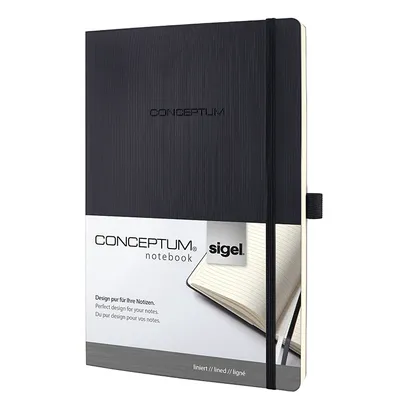 Produktbild von SIGEL CO311 Notizbuch Conceptum, Softcover, ca. A4, liniert, schwarz, 194 S.