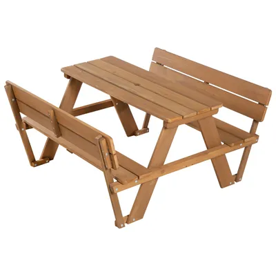 Produktbild von roba Kinder Outdoor+ Sitzgruppe 'Picknick for 4' mit 2 Bänken, 1 Tisch, aus Massivholz, wetterfest