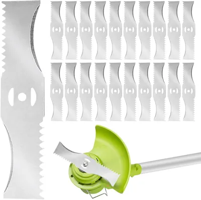 Produktbild von 20 Stück Rasentrimmer Messer, Ersatzmesser Rasenmäher, Freischneider Messer, Motorsense Ersatzklingen aus Metall, Rasentrimmer Zubehör Klingen