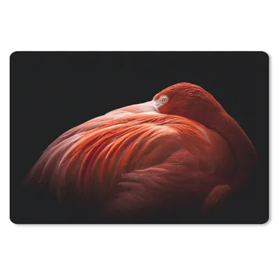 Produktbild von MuchoWow® Schreibtischunterlage Flamingo - Federn - Rosa 60x40 cm - XXL Mauspad - Großes Mauspad