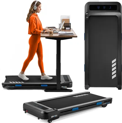 Obrázek produktu pro Gymtek® běžecký pás pro domácí použití, Walking Pad, Treadmill – do 120 kg – 8 km/h – 12 stupňů sklonu – LED displej – ultraplochý – fitness, domácí posilovna