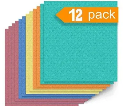 Spültücher, 12er Pack, saugfähig, wiederverwendbar, mehrfarbig