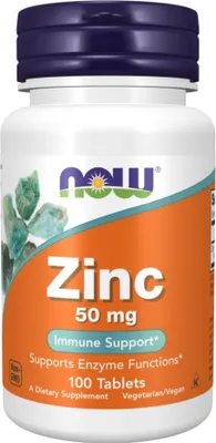 Productafbeelding van VoedingssupplementenNOW Foods Zinc Cynk 50 Mg zinkgluconaat (100 tabletten) 4150