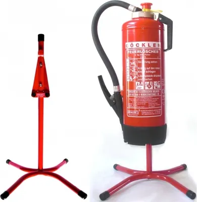 Produktbild von Feuerlöscher-Ständer mit Stange, rot X-Fuß