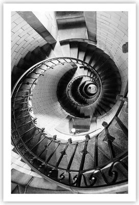 Produktbild von Poster - Poster ohne Rahmen - Treppe Spirale Perspektive - 61x91,5 cm - Wand Bild - Wanddeko - Wandbilder - Kunstposter - Wandposter - Bilder - Kunstdruck - Wanddekoration - Wandbild - P2XPA61x91-4384