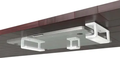 Produktbild von Laptop Untertisch Halterung Regal Halter Ständer passend für Notebook MacBook 0-35mm Weiß