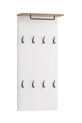 Image de Panneau mural Schildmeyer Jelda, référence 154711, blanc mat/décor imitation bois massif, dimensions : 50 x 19,9 x [insérer la troisième dimension ici]