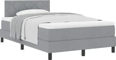 Produktbild von vidaXL Boxspringbett mit Kopfteil Hellgrau 120 x 190 cm Stoff