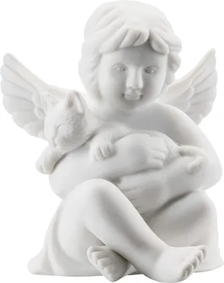Produktbild von Rosenthal Dekofigur Engel mit Katze, Porzellan, Weiß, 6.4 cm, 69054-000102-90517