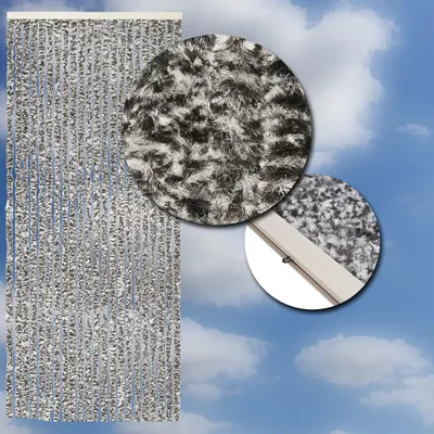 Image de Rideau anti-moustiques en velours - Rideau de porte en mélange noir, 90x220 cm