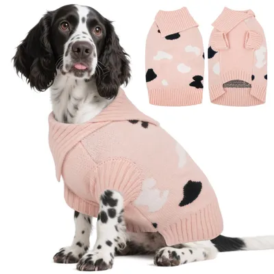 Produktbild von Overall Pullover Kleidung für Hunde Gestrickt Weich Warm Rosa L