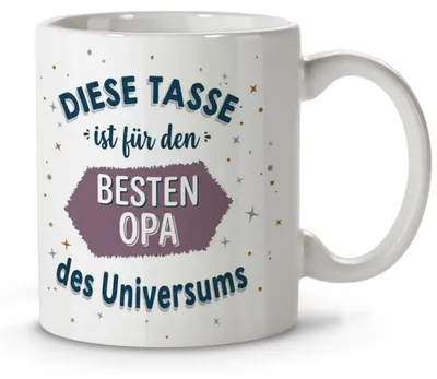Keramikbecher Opa Geschenk 330 ml, lustiger Kaffeebecher