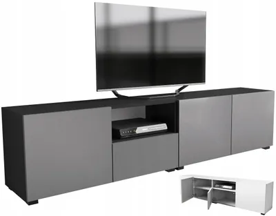 Produktbild von RTV-Sideboard 200 cm schwarz matt grau matt stehend hängend