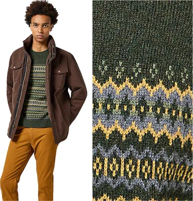 Produktbild von Wrangler Faireisle Pullover Herrenmänner Sweater Verdant Green 112357294 W8F7014320