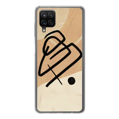 Produktbild von MuchoWow® Handyhülle Schutzhülle Hülle für Samsung Galaxy A12 Schwarz - Design - Braun Silikon Softcase Handy Hülle - Bild
