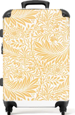 Produktbild von NoBoringSuitcases.com® Großer Koffer - William Morris - Gelb - Blätter - Muster - Kunst - Kombinationsschloss TSA - Hartschalen Trolley 4 Rollen - 72 liter - Reisekoffer - 66 cmKoffer Mittelgroß 67x43x25 cm, 72L,