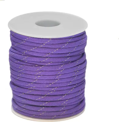 25 Meter Polyester-Schnur Reflektierende 4mm Universalseil Kordel Flechtschnur lila