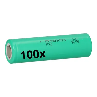 Obrázok produktu pre 100x TerraE INR 18650 25P Li-Ion batéria - 3,6V 2500mAh 20A