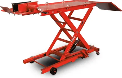 Produktbild von Bituxx Motorrad Scheren Hebebühne Motorradheber Motorradbühne Lift Hydraulisch mit Fußpumpe, 360 kg Belastbar Rot MS-19723