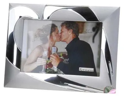 Produktbild von Fotorahmen, Bilderrahmen 13x18cm HERZ silber matt + glänzend Metall Formano