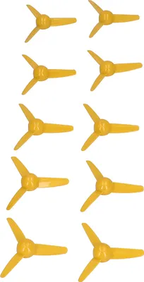 Image de 10Pcs 70mm 3 Pales Propeller Plastic DIY Toy Boat RC Car Rotating Accessories 2mm HoleYellow