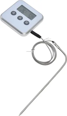 Image de Thermomètre à viande Smart 3 Buttons Digital LED Display Multifunctional Oven Thermometer with Probe for Cooking Baking BBQWhite (Thermomètre à viande intelligent à 3 boutons, affichage numérique par LED, multifonctionnel pour le four avec sonde pour la cuisine, la pâtisserie et le barbecue)