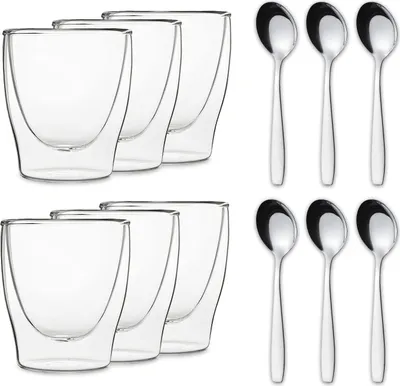 Produktbild von DUOS doppelwandiges Glas 80 ml Thermofunktion inkl. Edelstahl-Löffel