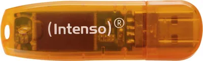 Imagen del producto de Intenso, memoria USB 2.0 de 64 GB, línea "Rainbow", color naranja