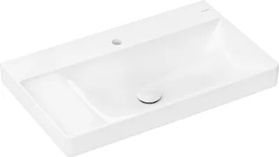 Produktbild von hansgrohe Xelu Q Waschtisch mit Ablage links, ohne Hahnloch, ohne Überlauf, mit Ablaufgarnitur, 800x480mm, Weiß, 61030450