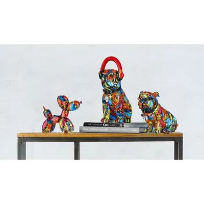 Produktbild von Gilde Figur, Bulldogge, "Street Art", Graffiti, Kunstharz, mehrfarbig, VE 1, L. 17 cm, B. 22 cm, H. 23 cm 36054 4063387360545