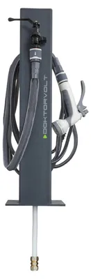 Productafbeelding van Tuinpaal met wateraansluiting, kraan en slanghouder, decoratieve wateraansluiting met slanghouder, antraciet, Doktorvolt DV-7460