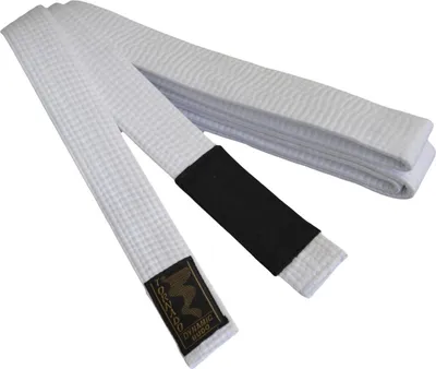 Produktbild von TEKKA BUDO BJJ Gürtel Brazilian Jiu Jitsu Farbgürtel Weiß, schwarzer Balken 330 cm