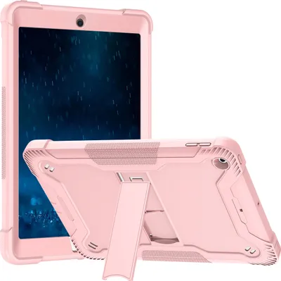 Produktbild von Schutzhülle für iPad 6th/5th Gen, iPad 9.7 2018/2017, iPad Air 2, iPad Air, 3 Schichten mit Ständer Strapazierfähig Schutzhülle Roségold