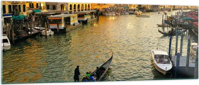 Produktbild von Bilder auf glas - Ansicht Wasser Gondel Reise - 140x50cm - Glasbilder - Wandbilder - Kunstdruck - zum Aufhängen bereit - Wanddekoration aus Glas - Glas Bilder - Wandbild auf Glas - GAB140x50-0452
