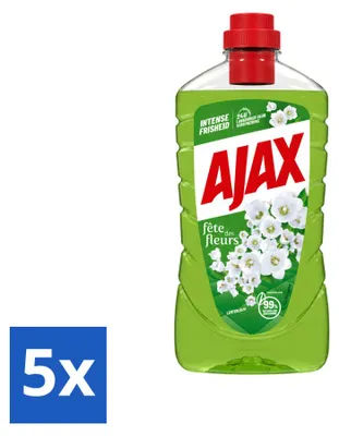 Produktbild von 5 x Ajax Fête des Fleurs Allesreiniger Lenteblüte - 1 L - Vorteilspackung - 5 Stücke
