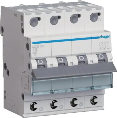 Produktbild von Hager LS-Schalter, 3P+N, C6A, 6kA, QC, 4M, 1 Stk.