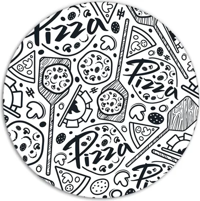 Produktbild von Glas-Herdabdeckplatten Glaskeramikkochfeld-Abdeckung Spritzschutz Glas Runden Schneidebrett fi40 cm - Pizza Motive
