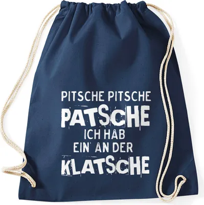 Produktbild von Turnbeutel Spruch Pitsche Pitsche Patsche Ich hab einen an der Klatsche Gymsac Moonworks® navy unisize