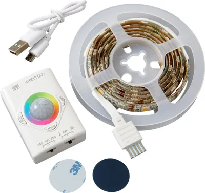 Produktbild von Aufladbarer LED Streifen Farbwechsel Bewegungsmelder Innenbereich Schrankleuchte 1100mAh RGB