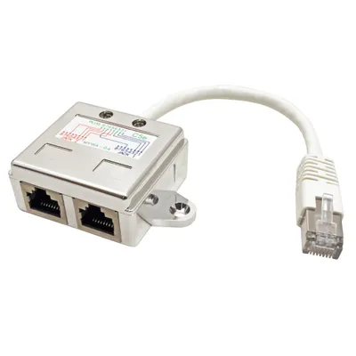Obrázek produktu pro VALUE T-Adapter Cat. 5e, STP, 0,17 m, RJ-45, RJ-45, Bílá