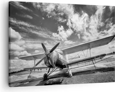 Produktbild von Bild auf Leinwand - Leinwandbild - Einteilig - An-2 Flugzeug Schwarzweiß - 70x50cm - Wand Bild - Wanddeko - Wandbilder - Leinwanddruck - Bilder - Wanddekoration - Leinwand bilder - AA70x50-4228