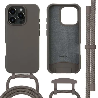 Immagine prodotto di imoshion Cover posteriore colorata con catena rimovibile per cellulare e MagSafe iPhone 16 Pro - Black Coffee